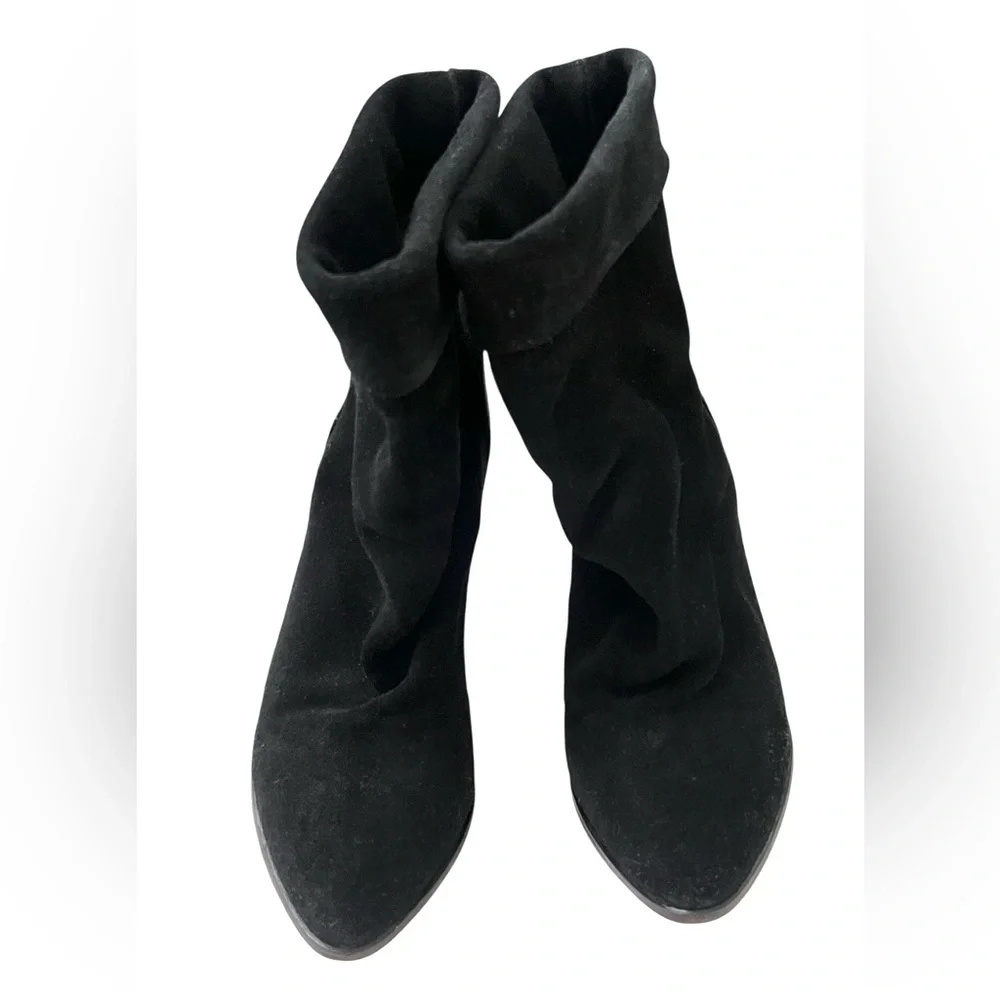 IRO Black Darlon Heeled wedge Boots with Suede and Leather Contrast